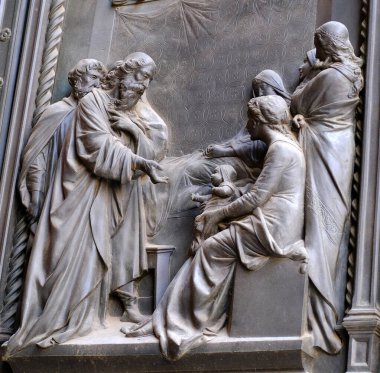 Floransa katedrali, şehir, Firenze vilayetinin başkenti ve Toscana Uffizi sanat heykelinin ayrıntıları