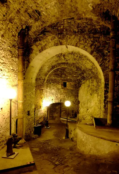 Cesky Krumlov antik kilisesinin iç kısmı, Güney Bohemya Cumhuriyeti 'nin bir şehridir.