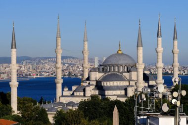 İstanbul 'daki mavi cami manzaralı, hindi