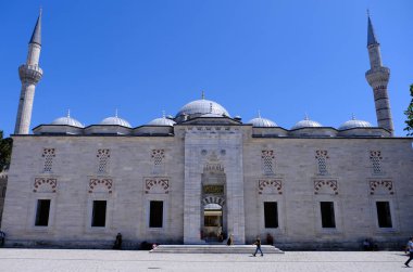 İstanbul 'daki mavi camii, hindi. İstanbul, Osmanlı tarzında cami camisidir. İstanbul, fantastik tarih, kültür ve güzelliğin çok büyük bir şehridir.
