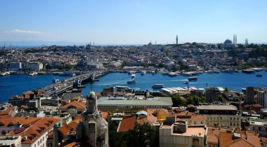 İstanbul, hindi, galata kulesinden manzara, İstanbul şehri, hindi. En popüler turist.
