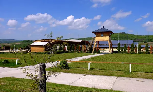 Parktaki eski ahşap ev.