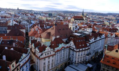 Çek Cumhuriyeti Prag şehrinin havadan görünümü