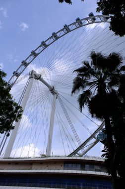 Singapur Asya 'daki dev dönme dolap.