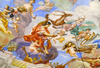 Czech Cumhuriyeti 'nde güzel bir sarayın iç manzarası