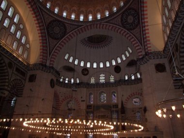 istanbul'da Sultanahmet Camii iç