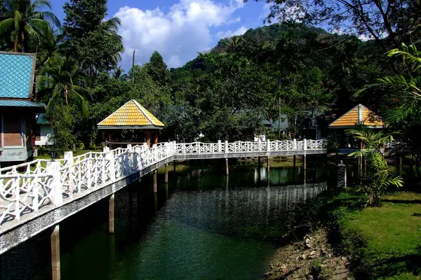 Koh Chang adasındaki ahşap köprü, Tayland, Güneydoğu Asya
