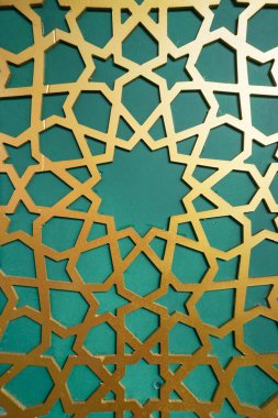 Yeşil ve altın İslami model arka planı