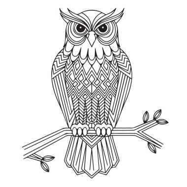 Baykuş mandala siluet tasarımı