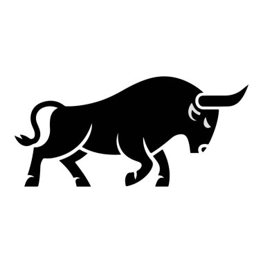 Siyah Siluet Boğa Logosu.