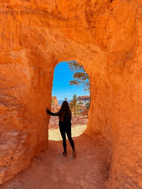 Bryce Canyon, Bryce Canyon 'da Hiker, Arka plan, Doğa, Manzara, Dağlar, Muhteşem Manzara, Utah' ta Turizm, ABD, Yürüyüş, Kızıl Kayalar, Hike, Güneşli Gün, Yürüyüş Turizmi