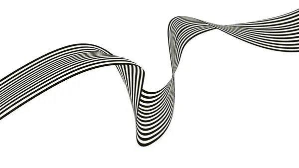 3d dalga çizgisi soyut illüstrasyon vektörü