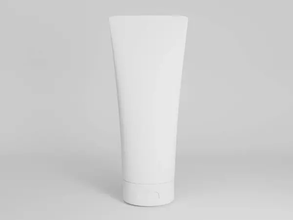 blank white cosmetic tube mockup on gray background
