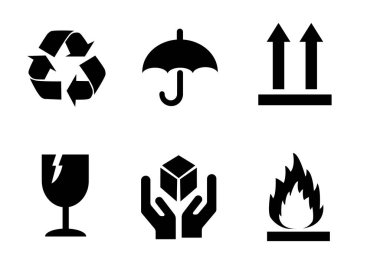 Beyaz arkaplanda eko yeşil vektör simgesi kümesi