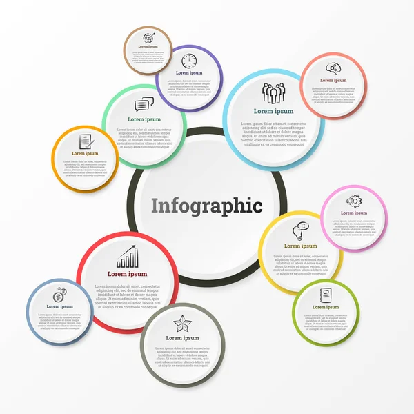 Инфографика Используемая Подробных Отчетов Всем Темам — стоковый вектор