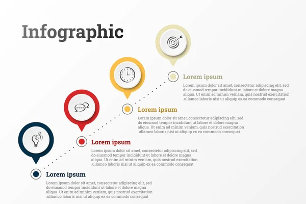 提供业务详细报告的Infographic 分为4个主题 — 图库矢量图片