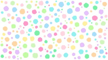 Desen olarak çeşitli boyutlarda renkli şekillere sahip bir arkaplan.