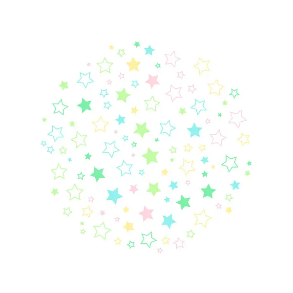 Desen Olarak Çeşitli Boyutlarda Renkli Yıldızların Olduğu Bir Arkaplan — Stok Vektör