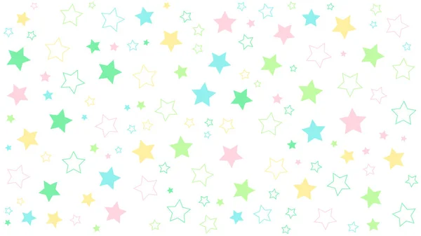 Background Colorful Stars Various Sizes Pattern — Stock Vector