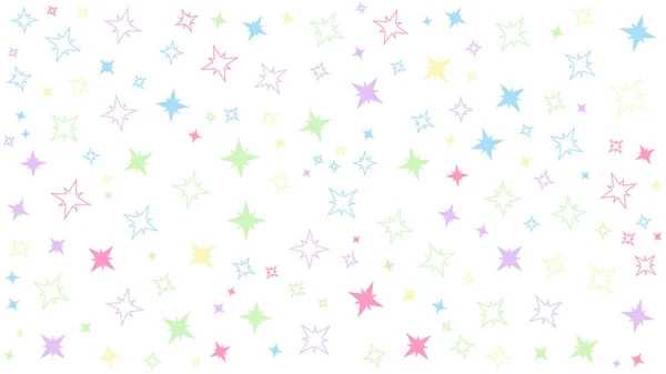 パターンとしてさまざまなサイズのカラフルな星の背景 — ストックベクタ