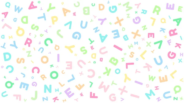 Ein Hintergrund Mit Bunten Buchstaben Verschiedenen Größen Als Muster — Stockvektor