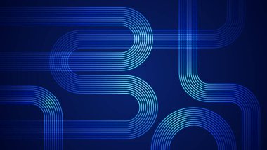 Ana bileşen olarak serpentin biçim çizgileri olan koyu mavi soyut arkaplan.