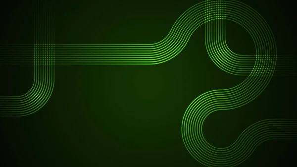 Dunkelgrüner Abstrakter Hintergrund Mit Schlangenförmigen Linien Als Hauptbestandteil — Stockvektor