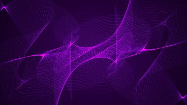 Ana bileşen olarak serpentin biçim çizgileri ile koyu mor arkaplan.