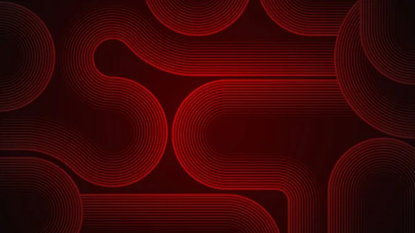 Dunkelroter Abstrakter Hintergrund Mit Schlangenförmigen Linien Als Hauptbestandteil — Stockvektor