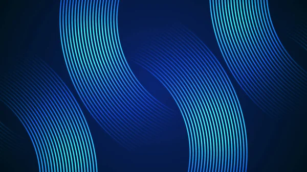 以曲线式几何风格线条为主要元素的深蓝色简单抽象背景 图库插图