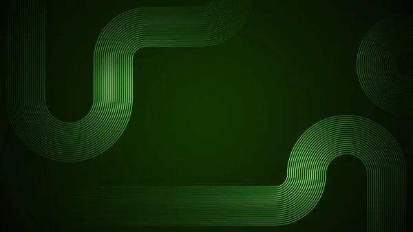 Fondo Abstracto Verde Oscuro Con Líneas Estilo Serpentino Como Componente — Vector de stock