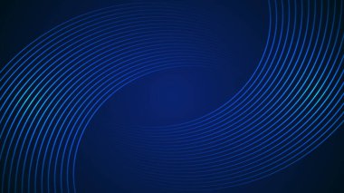 Ana öge olarak kıvrımlı stil geometrik biçimli çizgilerle koyu mavi, basit soyut arkaplan.