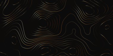 Soyut Topografik harita arkaplan tasarımı. Contour coğrafya haritası çizelgesi soyut arkaplan. Gradyan renkler siyah arkaplanda izole edilmiş çizgiler. Vektör illüstrasyonu.