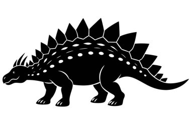 Ankylosaurus siluet vektör çizimi