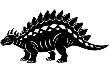 Ankylosaurus siluet vektör çizimi