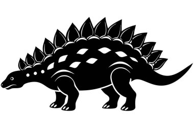 Ankylosaurus siluet vektör çizimi