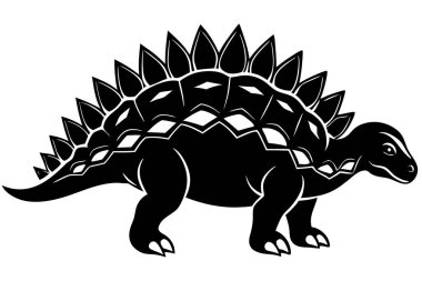 Ankylosaurus siluet vektör çizimi