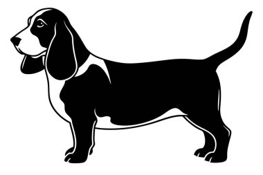 Basset Hound siluet vektör çizimi