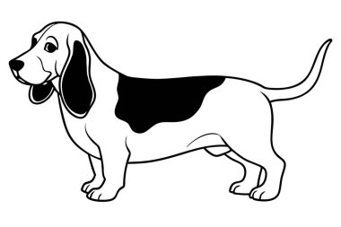 Basset Hound siluet vektör çizimi