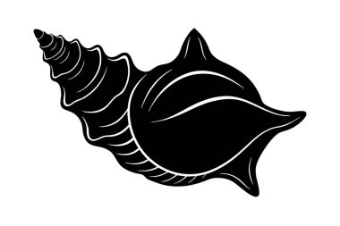 Conch icon silhouette vector illustration on  white background clipart