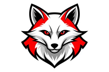 Arctic Fox baş maskotu logo tasarımı vektör çizimi