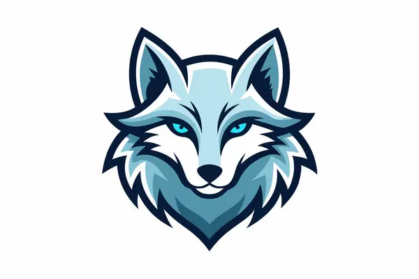 Arctic Fox baş maskotu logo tasarımı vektör çizimi