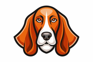 Basset Hound head mascot design vector clipart