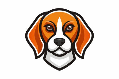 Beagle baş maskotu logo tasarım vektörü