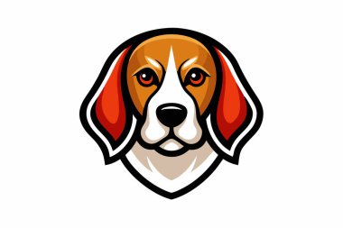 Beagle baş maskotu logo tasarım vektörü