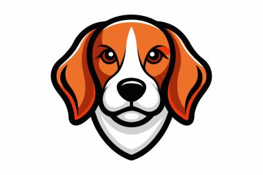 Beagle baş maskotu logo tasarım vektörü