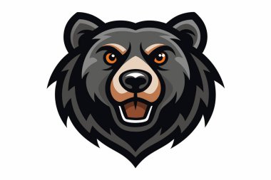 Black Bear baş maskotu logo tasarım vektörü