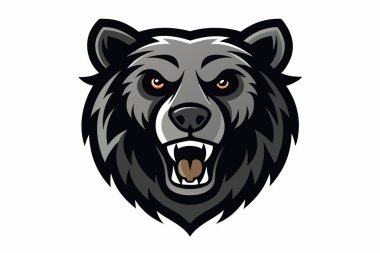 Black Bear baş maskotu logo tasarım vektörü