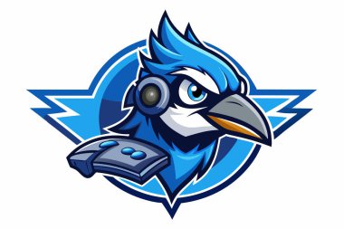 Blue Jay head mascot logo design vector clipart