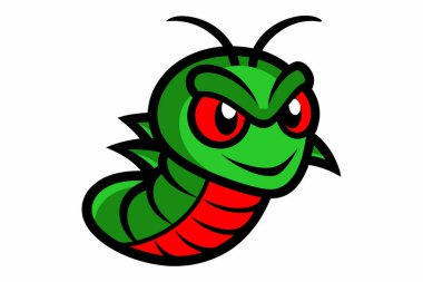 Caterpillar head mascot logo design vector clipart